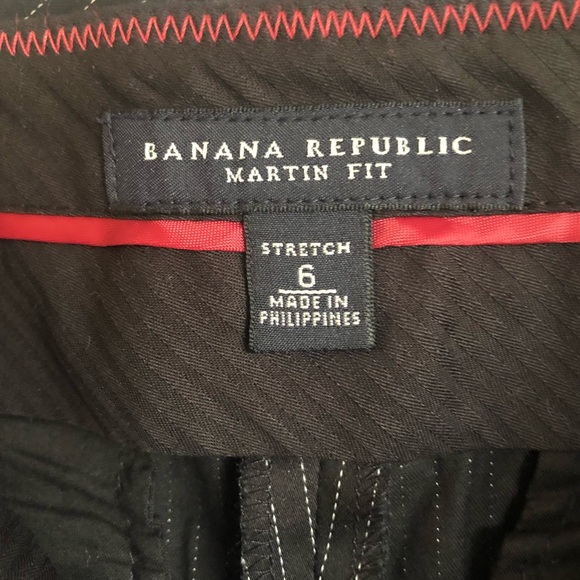 NWOT Banana Republic Black Pinstripe Ankle Pants 6 - Picture 4 of 6